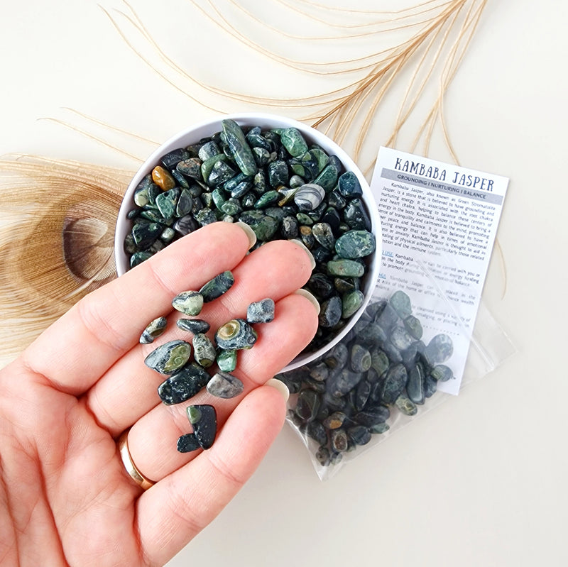 KAMBABA JASPER crystal chips 1oz - No hole, polished