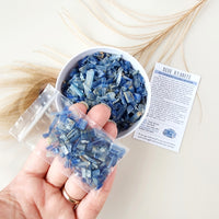 BLUE KYANITE crystal chips 1oz - No hole, polished
