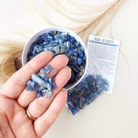 BLUE KYANITE crystal chips 1oz - No hole, polished