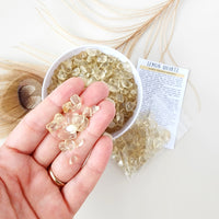 LEMON QUARTZ crystal chips 1oz - No hole, polished