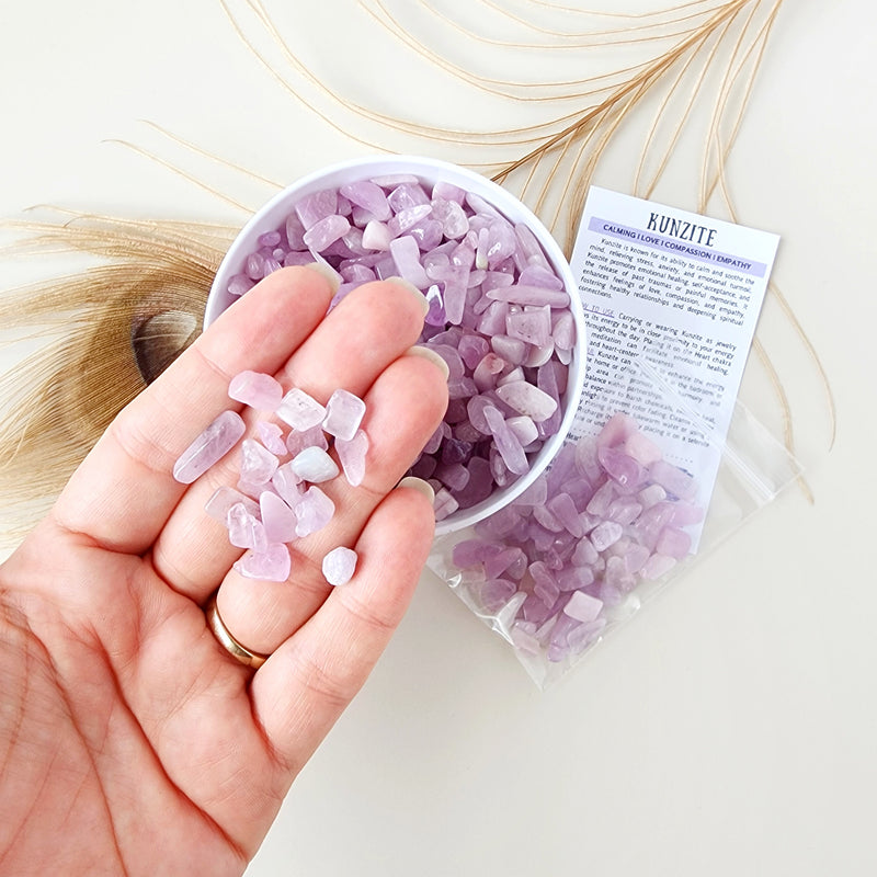 KUNZITE crystal chips 1oz - No hole, polished