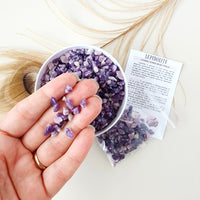LEPIDOLITE crystal chips 1oz - No hole, polished