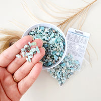 LARIMAR crystal chips 1oz - No hole, polished