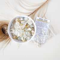 LEMON TOPAZ crystal chips 1oz - No hole, polished