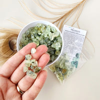 PREHNITE crystal chips 1oz - No hole