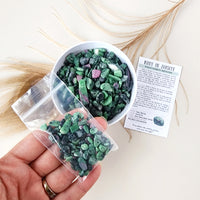 RUBY IN ZOISITE crystal chips 1oz - No hole