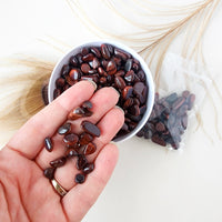 RED TIGER'S EYE crystal chips 1oz - No hole