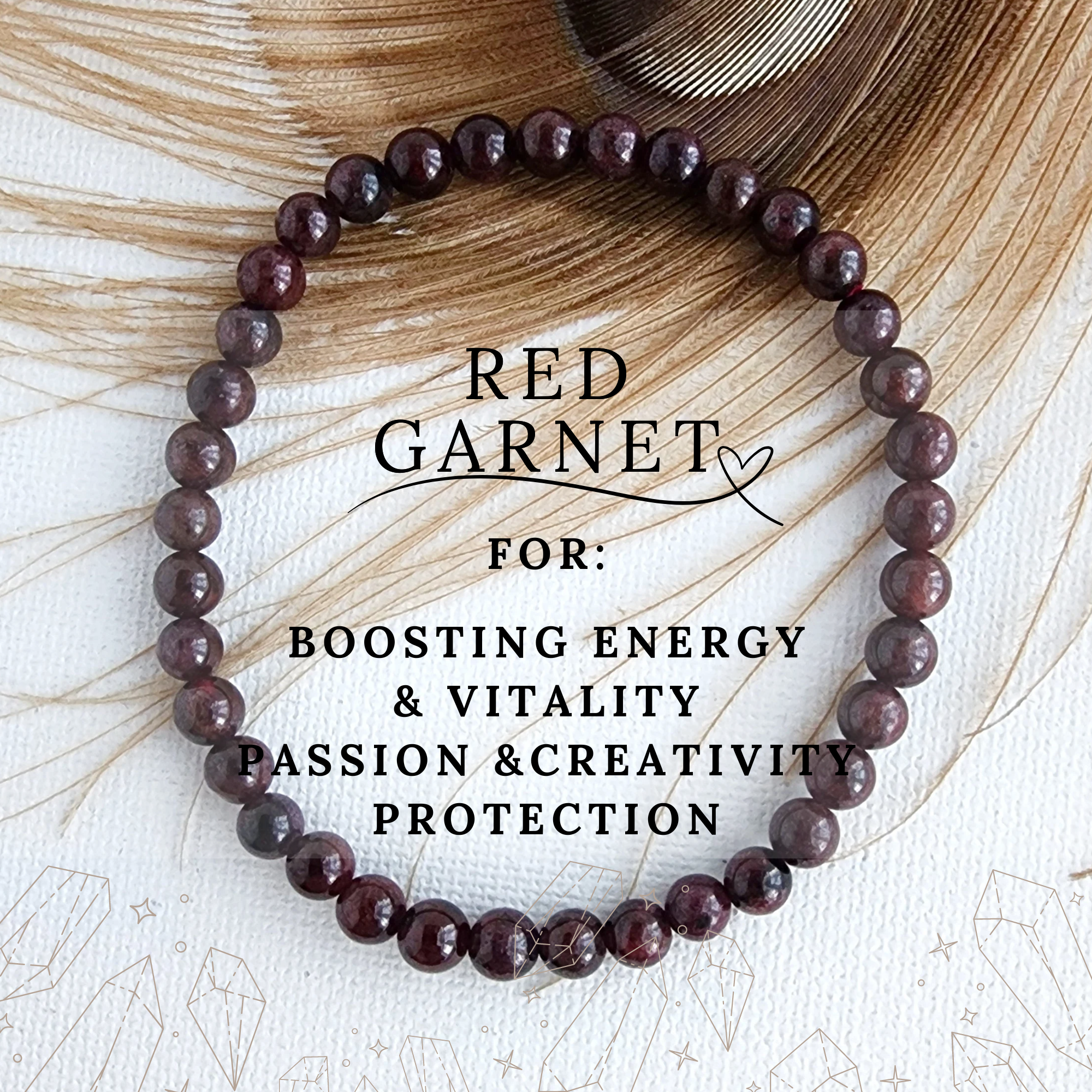 RED GARNET healing bracelet 6mm