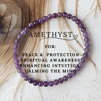 AMETHYST healing crystal bracelet 4mm