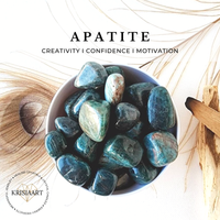 Blue APATITE tumbled stone for creativity, confidence, motivation reiki healing throat chakra meditation