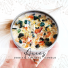 ARIES zodiac candle with healing crystals