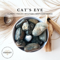 CAT'S EYE tumbled stone for clarity, focus, intuition, self-confidence