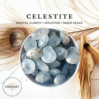 CELESTITE tumbled stone for mental clarity, intuition, inner peace