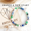 POSITIVE CHANGE & NEW START intention bracelet for new beginnings, calming anxiety, letting go past- Blue Aventurine, Green Aventurine, Blue Kyanite, African Turquoise, White Lava Stone, Rutilated Quartz / 6mm