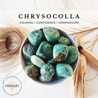 CHRYSOCOLLA tumbled stone for calming, confidence, compassion