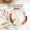 CREATIVITY & INSPIRATION intention bracelet for focus, personal growth, new ideas - Clear Quartz, Carnelian, Dragon Bloodstone, Amazonite / 6mm