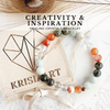 CREATIVITY & INSPIRATION intention bracelet for focus, personal growth, new ideas - Clear Quartz, Carnelian, Dragon Bloodstone, Amazonite / 8mm