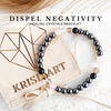 DISPEL NEGATIVITY intention bracelet for negative energy removal protection from evil shield - Hematite, Smoky Quartz, Black Tourmaline, Clear Quartz, Rose Quartz / 6mm