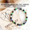 ELECTROMAGNETIC SMOG & EMF Shield intention bracelet for protection - Green Aventurine, Smoky Quartz, Sodalite, Black Tourmaline, Shungite, Amazonite / 6mm