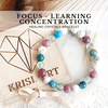 FOCUS-LEARNING-CONCENTRATION intention bracelet exam success, studying aid - Fluorite, Lepidolite, Apatite, White Howlite / 8mm