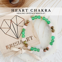 HEART CHAKRA ALIGNMENT intention bracelet for aura healing, love & self-love - Rose Quartz, Green Aventurine, Unakite / 6mm