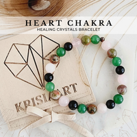 HEART CHAKRA ALIGNMENT intention bracelet to balance and open your heart to love, compassion, and emotional healing / 8mm