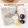 MANIFESTATION crystal set for attracting happiness, love, wealth, abundance. Clear quartz, Garnet, Citrine, Pyrite, Onyx, Rose quartz