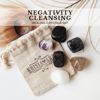 NEGATIVITY CLEANSING crystal set for negative energy removal & protection from evil shield