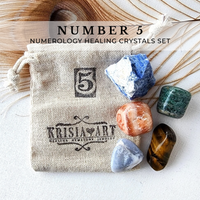 Life path NUMBER 5 healing crystals, Numerology crystal set to manifest change, courage, resilience