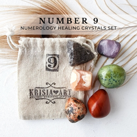 Life path NUMBER 9 healing crystals, Numerology crystal set to manifest personal growth, confidence, inner strength