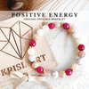 POSITIVE ENERGY crystal intention bracelet for good vibes only & manifesting positivity - Ruby Jade, Pink Opal, Sunstone / 8mm