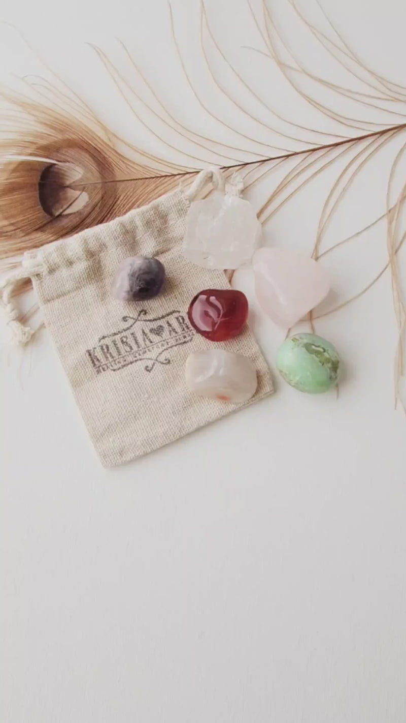 PCOS SUPPORT crystals set for comfort balance and healing, pregnancy & infertility meditation