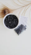 BLACK TOURMALINE crystal chips 1oz - No hole, polished