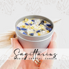 SAGITTARIUS zodiac candle with healing crystals