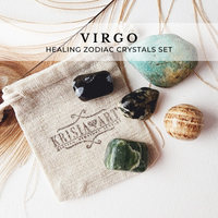 Zodiac sign VIRGO crystal set - August 23 - September 22 - horoscope astrology healing crystals - Amazonite, Jade, Brown Aragonite, Nephrite Jade, Snowflake Obsidian