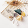 CREATIVITY crystals set for inspiration, focus, personal growth, new ideas. Healing crystals for artists, writers, crafters. Clear Quartz, Yellow Calcite, Bloodstone, Chalcedony, Citrine, Fluorite