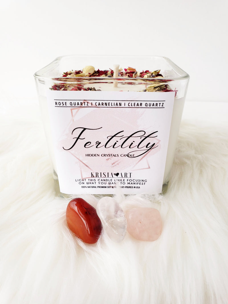 HIDDEN crystal candle for FERTILITY & infertility meditation, positive energy and calming