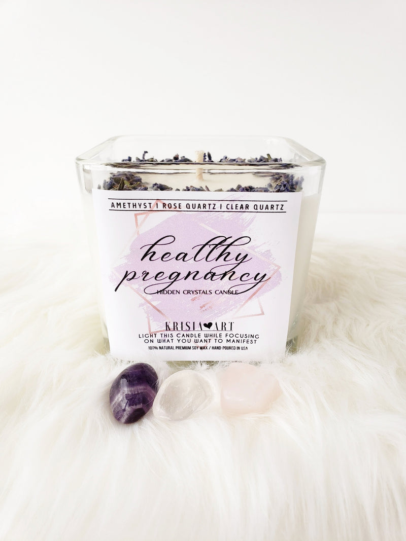 HIDDEN crystal candles for Healthy PREGNANCY spell candle for meditation