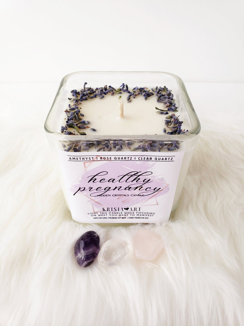 HIDDEN crystal candles for Healthy PREGNANCY spell candle for meditation