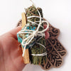 Pick your crystal Cedar SMUDGE KIT for purification, cleansing, negative energy removal - Cedar, Palo Santo bundle for smudging