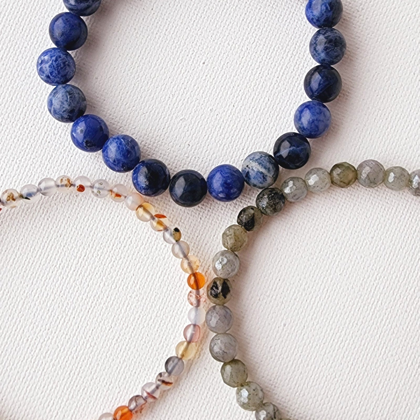 GEMINI zodiac sign bracelet set Labradorite Sodalite Dendritic Aga KrisiaArt LLC