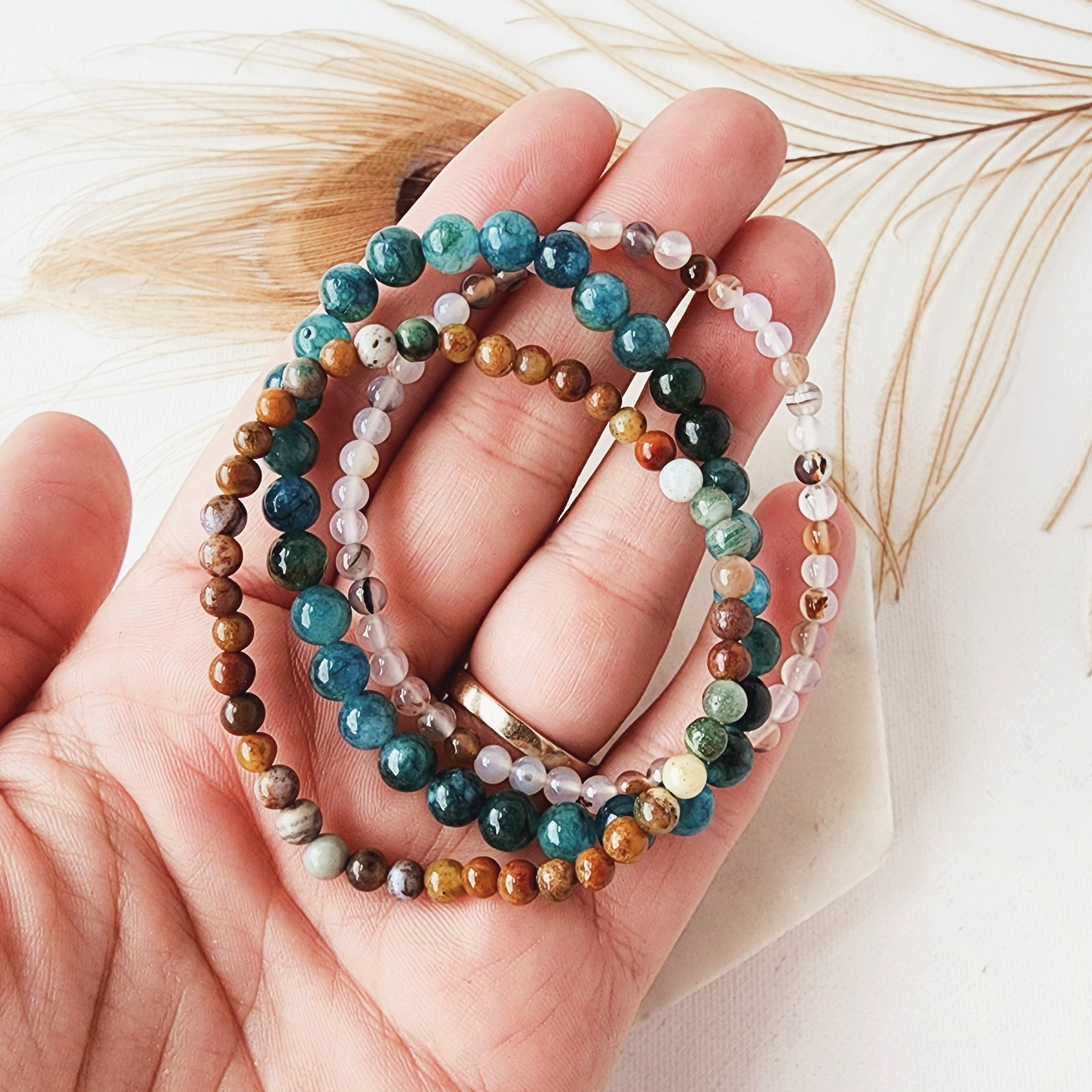 ACCEPTANCE SURRENDER crystals bracelet set for calming comforting KrisiaArt LLC