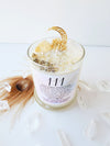 111 ANGEL NUMBER CANDLE with crystals & angel message