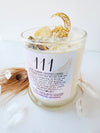 111 ANGEL NUMBER CANDLE with crystals & angel message