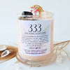 333 ANGEL NUMBER CANDLE with crystals & angel message