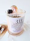 333 ANGEL NUMBER CANDLE with crystals & angel message