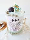 444 ANGEL NUMBER CANDLE with crystals & angel message