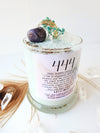 444 ANGEL NUMBER CANDLE with crystals & angel message