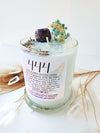 444 ANGEL NUMBER CANDLE with crystals & angel message