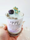 444 ANGEL NUMBER CANDLE with crystals & angel message